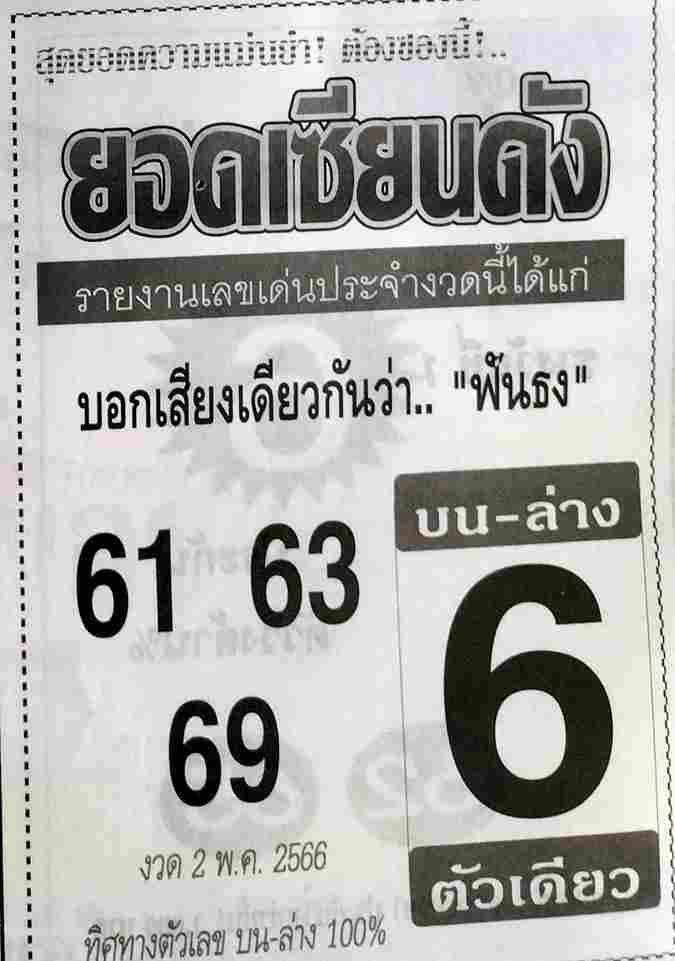 หวย 24 ยอดเซียนดัง 2/5/66