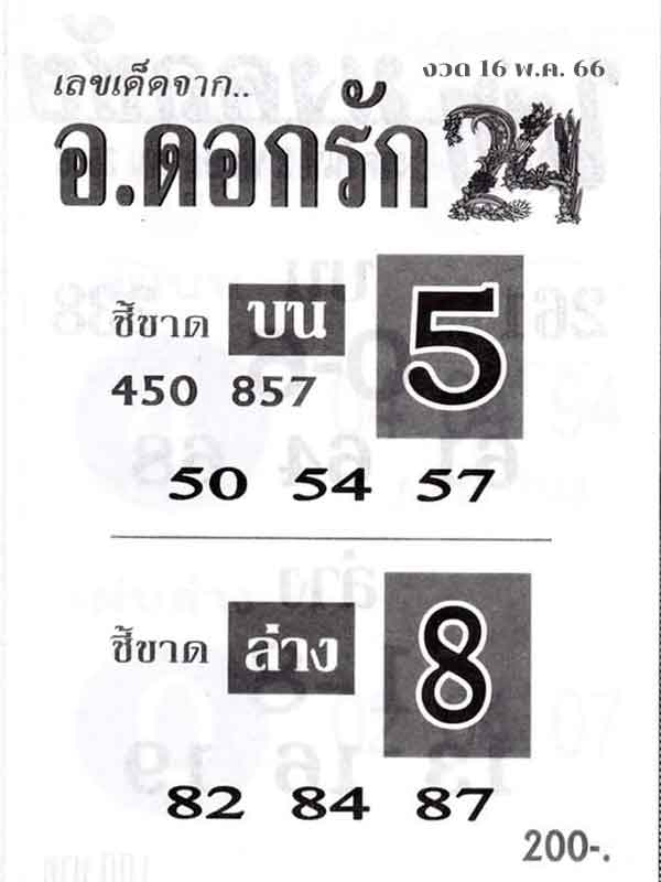 หวย 24 อ.ดอกรัก 16/5/66