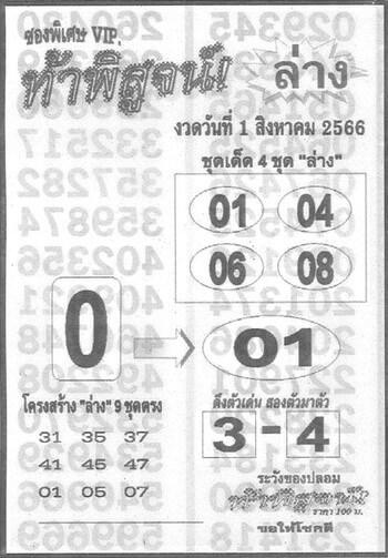 หวยไทย ท้าพิสูจน์ล่าง 31/7/66